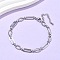 304 Stainless Steel Oval Link Anklets for Women, Stainless Steel Color, 8-1/4 inch(210mm)