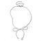 Bowknot 304 Stainless Steel Necklaces, Acrylic Bead Necklaces for Women, White, 12.60~12.80 inch(32~32.5cm)
