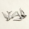 Tibetan Style Alloy Pendants, Bird, Antique Silver, Lead Free & Cadmium Free, 25x17x2mm, Hole: 1mm