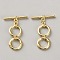 Brass Toggle Clasps, Real 14K Gold Plated, 41mm