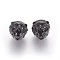 304 Stainless Steel Beads, Lion Head, Gunmetal, 13x11.5x10.5mm, Hole: 3mm