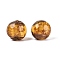 Handmade Gold Sand Lampwork Beads, Round, Peru, 8~8.5mm, Hole: 1.4~1.6mm