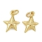 Brass Pendants, Star Charms, with Jump Ring, Real 18K Gold Plated, 12x9x2.5mm, Hole: 2.5mm