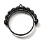 Alloy Open Back Bezel Pendants, For DIY UV Resin, Epoxy Resin, Cadmium Free & Nickel Free & Lead Free, Flat Round with Leaf, Black, 33x35x3.5mm, Hole: 1.5mm