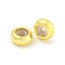 Brass Beads, with Silicone, Rondelle, Real 18K Gold Plated, 7x3.5mm, Hole: 1.5mm