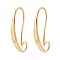 Ion Plating(IP) 304 Stainless Steel Earring Hooks, Real 18K Gold Plated, 18.5x3mm, Hole: 3mm, Pin: 0.8mm