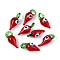 Handmade Lampwork Pendants, Pepper & Evil Eye, FireBrick, 26~34x10~13x10~13mm, Hole: 3~6.5x3~5.5mm