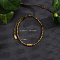 Natural Picture Jade Beads Stretch Bracelets for Women Men, with Non-magnetic Hematite Beads, Real 18K Gold Plated, Cone, 6-3/4 inch(17cm)