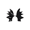 Leather Bat's Left Wing Ornament Accessories, for Hair Ornament & Costume Accessory, Black, 60x35x2mm