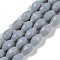 Opaque Solid Color Beads Strands, Faceted, Teardrop, Light Grey, 11.5x8mm, Hole: 1.2mm, about 55~57pcs/strand, 25.59 inch(65cm)