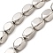 Electroplate Glass Beads Strands, Nuggets, Platinum Plated, 11x7x7mm, Hole: 1mm, about 38pcs/strand, 16.54''(42cm)
