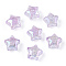 Transparent Crackle Acrylic Beads, Half Drilled Beads, Star, Plum, 15x15.5x9.5mm, Half Hole: 3.5mm