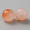 Two Tone Glass Beads, Round, Dark Orange, 8x7mm, Hole: 1.4mm