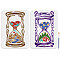 1 Set PET Hollow Out Drawing Painting Stencils, for DIY Scrapbook, Photo Album, with 1Pc Art Paint Brushes, Sand Clock, 297x210mm, 2pcs/set