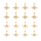 16Pcs 2 Styles Brass Micro Pave Cubic Zirconia Charms, Nickel Free, Eight Pointed Star, Real 18K Gold Plated, 10.5~11x8.5~9x1~2mm, Hole: 1mm, 8pcs/style