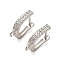 925 Sterling Silver Cubic Zirconia Leverback Earring Findings, with Loop, Platinum, 14.5x10.5x3mm, Hole: 1.5mm, Pin: 9x0.5mm