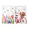 50Pcs 2 Styles Floral Bike Printed Plastic Gift Storage Tote Bags, Party Favor Bags with Die-Cut Handles, Rectangle, Mixed Color, 25x16.5x0.01cm, about 25pcs/style
