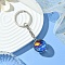 Round Glass Beads Keychain, with Iron Findings, Colorful, 7.6cm