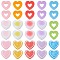 60Pcs 15 Styles Resin Cabochons Accessories, Decoden Cabochons, Imitation Berry Candy, Heart, Mixed Color, 15x16~17x5.5mm, 4pcs/style