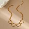 304 Stainless Steel Four Heart Rings Pendant Necklaces for Women, Golden, 15.67 inch(39.8cm)