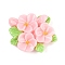 Opaque Resin Cabochons, Flower, Pink, 28.5x34.5x8.5mm