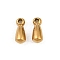 201 Stainless Steel Charms, Teardrop, Ion Plating(IP), Real 18K Gold Plated, 6x2.5mm, Hole: 0.9mm