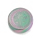 Ion Plating(IP) 304 Stainless Steel Beads, Flat Round with Saint Benedict Medal, Rainbow Color, 11x5mm, Hole: 2mm