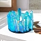 Electroplated Natural Quartz Crystal Candle Holder, Deep Sky Blue, 60~70x40~50mm