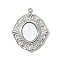 304 Stainless Steel Acrylic Pendants, Oval Charms, Stainless Steel Color, WhiteSmoke, 24x20mm