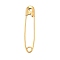 PVD Vacuum Plating 304 Stainless Steel Brooch Pin Kilt Pins, Real 18K Gold Plated, 32.5x7x3mm, Hole: 2.6mm