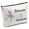 Nurse Theme Polycotton Canvas Stroage Bags,  Metal Zipper Pouches, Rectangle, Ballet, 18x25cm