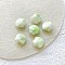 Shell Shape Handmade Porcelain Beads, Lime Green, 12~12.5x13~13.5x7~7.5mm, Hole: 1.8~2mm