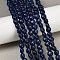 Synthetic Howlite Imitation Lapis Lazuli Beads, Flat Round, Dyed, Blue, 8x5.5mm, Hole: 1.2~1.4mm, about 52pcs/strand, 15.43''(39.2cm)