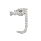 Rack Plating Brass Micro Pave Clear Cubic Zirconia Pendants, Long-Lasting Plated, Lead Free & Cadmium Free, Arabic Alphabet, Platinum, 17x12x2mm, Hole: 1.2mm