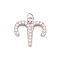 316 Stainless Steel Micro Pave Cubic Zirconia Pendants, with Jump Rings, Stainless Steel Color, 12 Constellation Charm, Stainless Steel Color, Aries, 11.5x12.5x2mm, Hole: 2.5mm