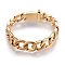 Ion Plating(IP) 304 Stainless Steel Curb Chains Bracelets, with Clasps, Golden, 9 inch(23cm), 14x4.5mm