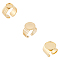 3Pcs 3 Styles 304 Stainless Steel Open Cuff Finger Ring Cabochon Settings, Flat Round, Golden, Tray: 8~17mm, Inner Diameter: 17~17.5mm