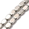 Electroplate Glass Beads Strands, Rectangle, Platinum Plated, 10x8x4mm, Hole: 0.9mm, about 40pcs/strand, 15.51''(39.4cm)