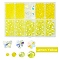 DIY Glass Beads & Charms Jewelry Making Finding Kit, Rondelle & Butterfly & Heart & Flower, Champagne Yellow, 4~14x4~15x3~7mm, Hole: 0.4~1.6mm