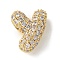 Brass Micro Pave Cubic Zirconia Beads, Letter, Rack Plating, Long-Lasting Plated, Real 18K Gold Plated, Letter Y, 10.5x8.5x4.5mm, Hole: 2.5x2mm