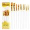 Paint Plastic Brushes Set, with Aluminium Tube, for DIY Oil Watercolor Painting Craft, White, 16.9~18.5cm, 10pcs/set