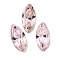 Glass Rhinestone Cabochons, Pointed Back & Back Plated, Faceted, Horse Eye, Light Rose, 8x4x3mm