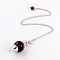 Natural Tiger Eye Sphere Dowsing Pendulums, with Platinum Tone Brass Cross Chain & Lobster Claw Clasps, 225~240mm