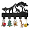 Wood & Iron Wall Mounted Hangers, Decorative Organizer Rack, with 2Pcs Screws, 5 Hooks for Bag Clothes Key Scarf Hanging Holder, Giraffe, 200x300x7mm.