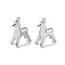 Brass Pendants, Horse Charms, Real Platinum Plated, 18x13.5x6.5mm, Hole: 1.2mm