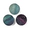 Natural Fluorite Cabochons, Flat Round, 20x8~12.5mm