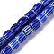 Handmade Lampwork Beads Strands, Rarrel, Marine Blue, 8x7.5mm, Hole: 1.2mm, about 47pcs/strand, 14.69''(37.3cm)