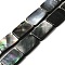 Natural Black Lip Shell Beads Strands, Rectangle, 18x13x3.5mm, Hole: 1mm, about 22pcs/strand, 15.55''(39.5cm)~15.59''(39.6cm)