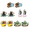 10Pcs 5 Styles Alloy Enamel Pandants, Cat Charm, Mixed Color, 25~30x15~24.5x1.5mm, Hole: 1.6~1.8mm, 2pcs/style