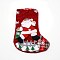 Santa Claus Cloth Hanging Christmas Stocking, with Plaid Pattern, Candy Gift Bag, for Christmas Tree Decoration, Red, 312x200x20.5mm